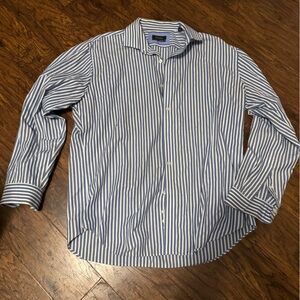 Classic Blue and White Striped Men's Shirt